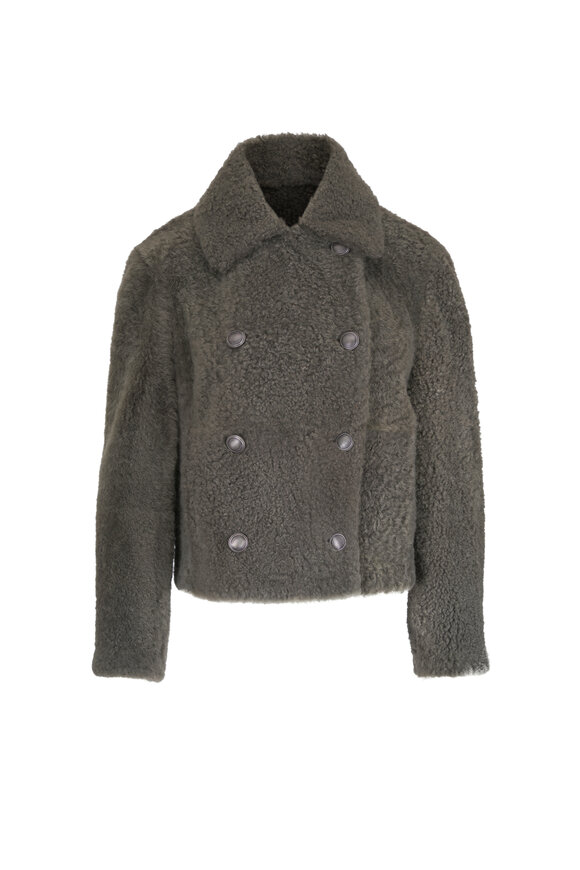 Brunello Cucinelli Green Curly Shearling Jacket - view 1