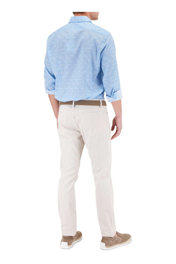 Fedeli - Blue & White Stripe Lightweight Sport Shirt 