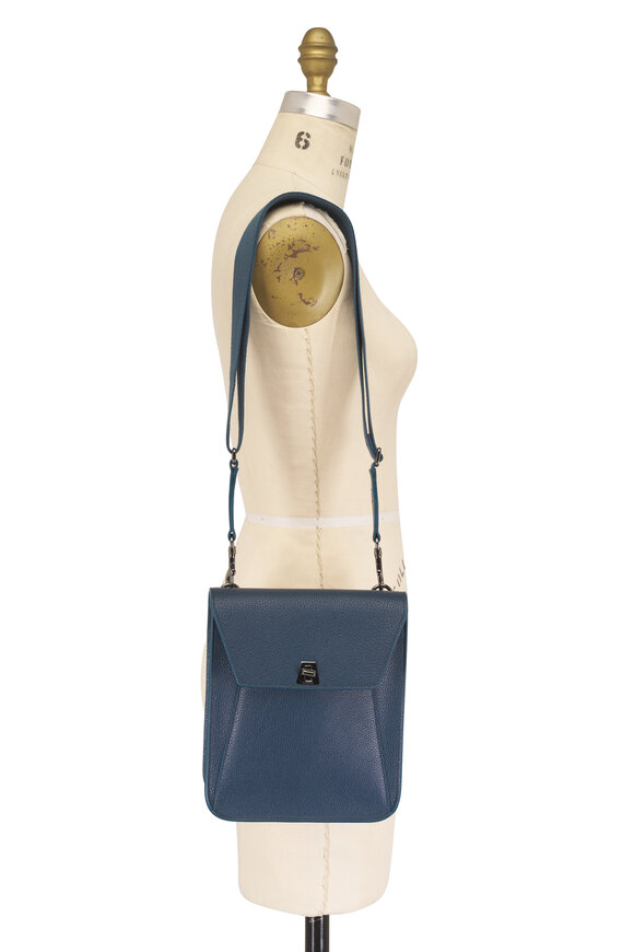Akris Small Anouk Ottanio Blue Leather Messenger Bag - view 5
