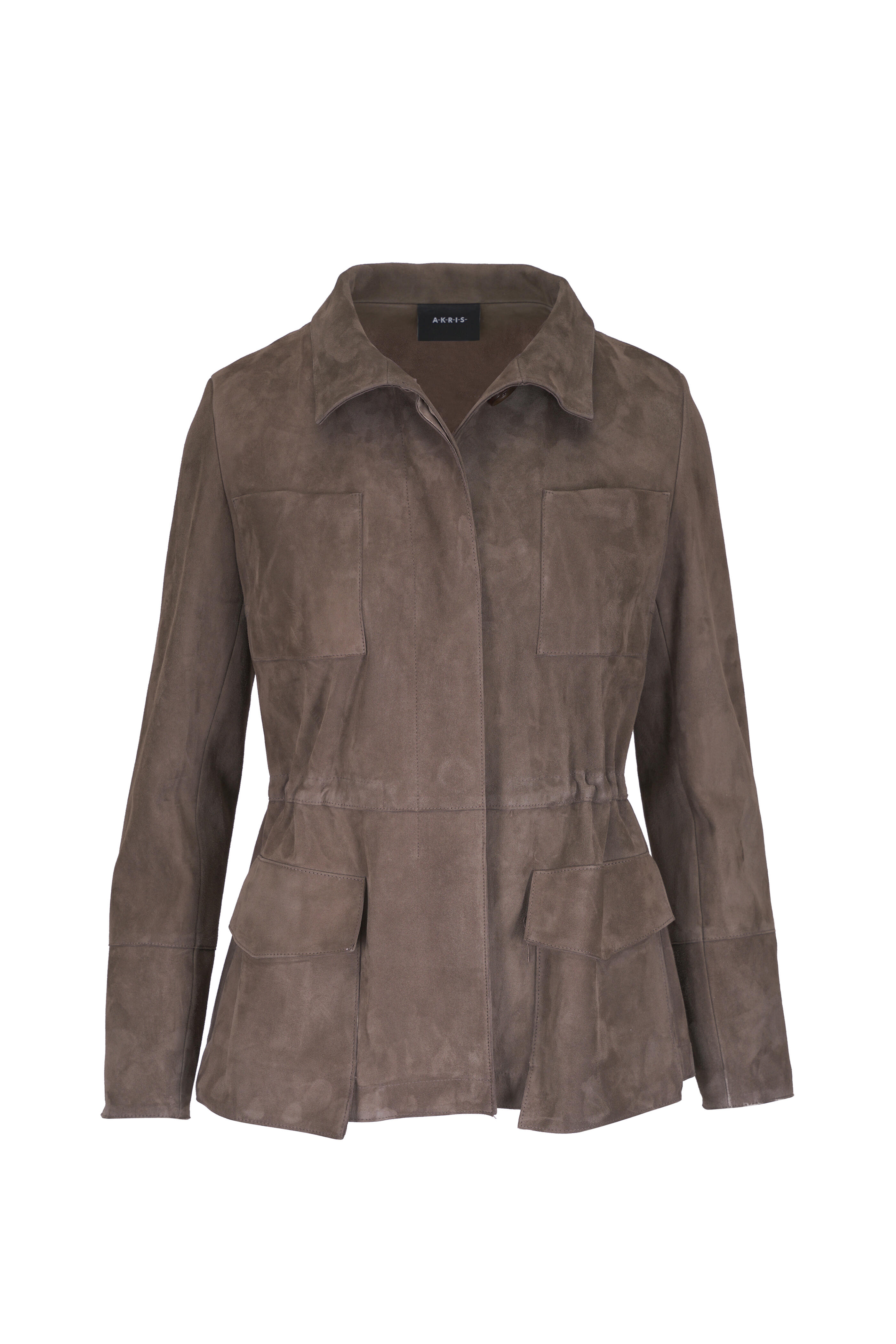 Akris - Chianti Taupe Suede Utility Jacket