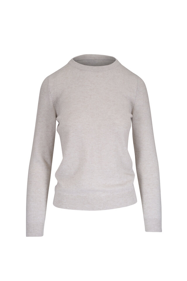BRUNELLO CUCINELLI ネイビー スウェット カシミヤ トレーナー Brunello Cucinelli - Dazzling Cool Beige Net Knit T-Shirt