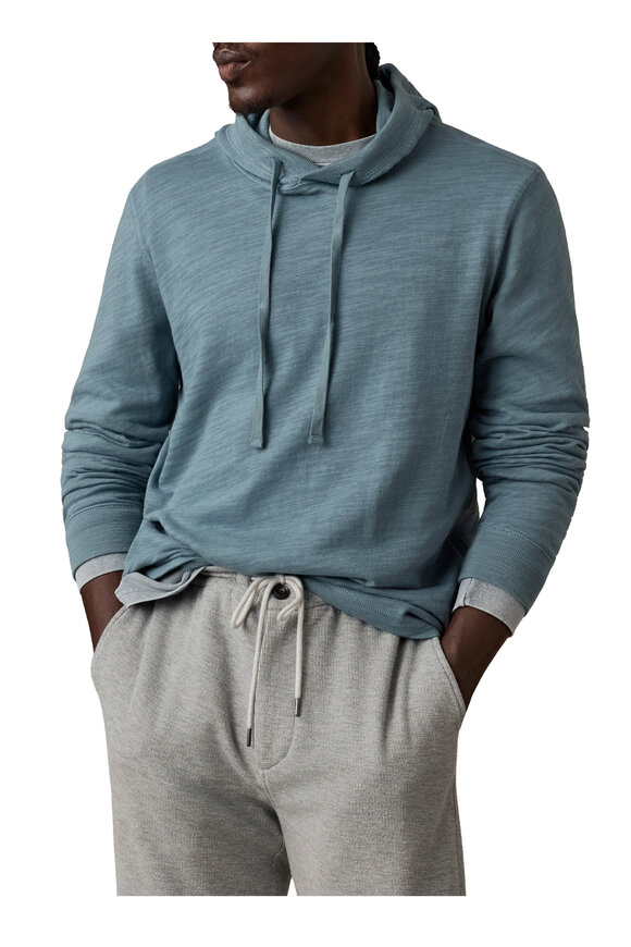 Faherty Brand Seaglass Blue Sunwashed Slub Hoodie - view 2