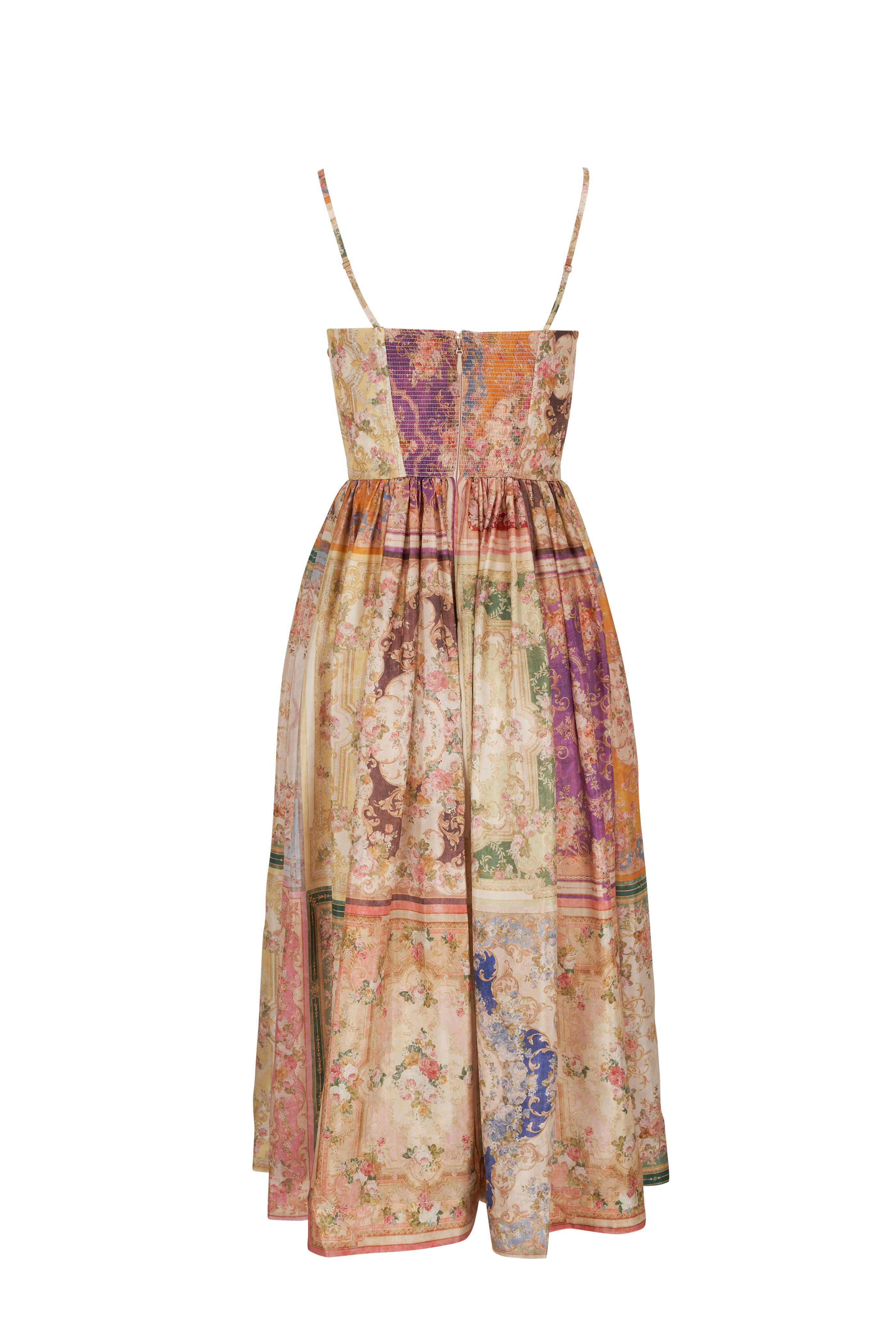 Zimmermann - August Patch Floral Tie Front Midi Dress