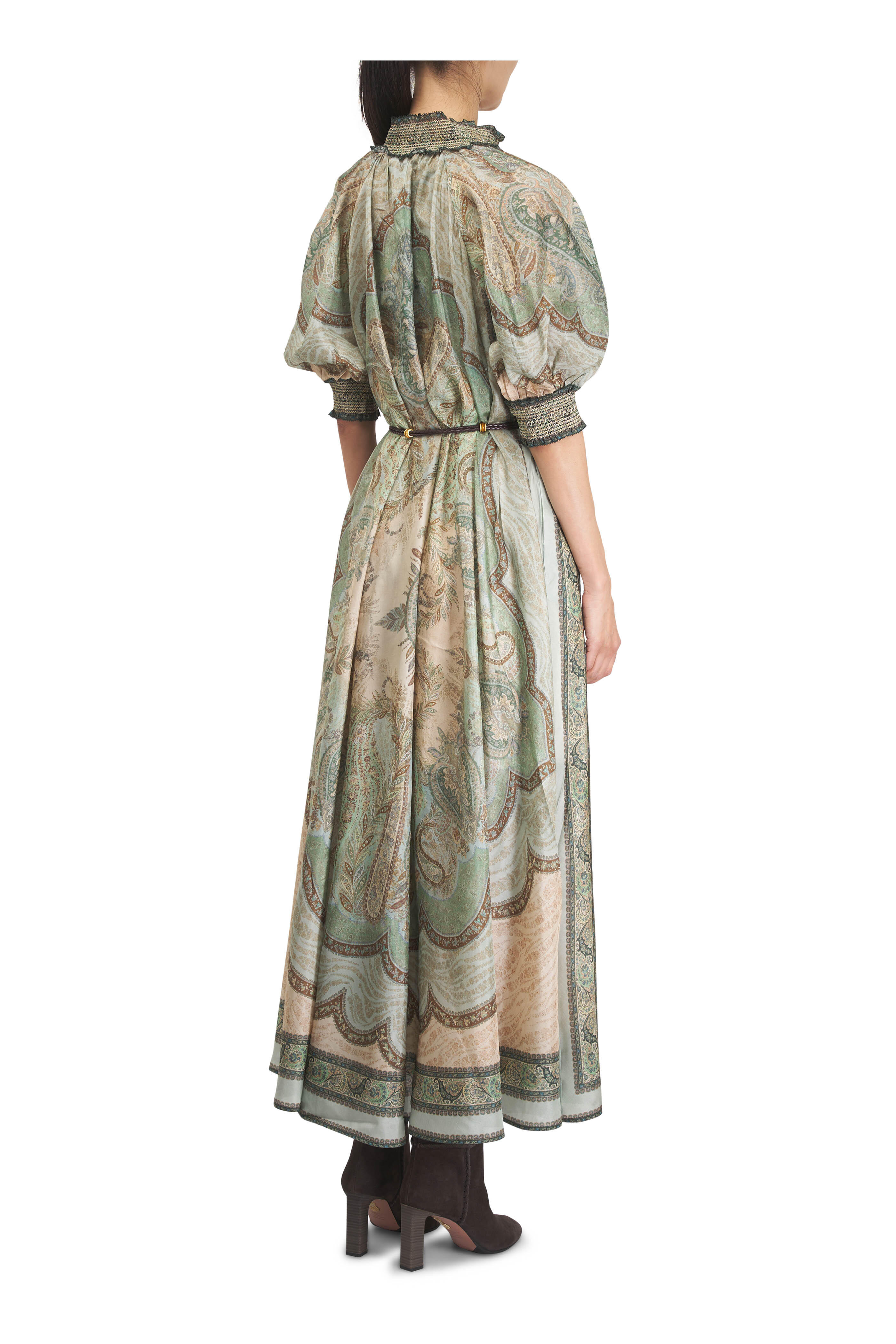 Zimmermann - Wanderlust Teal Multicolor Billow Dress