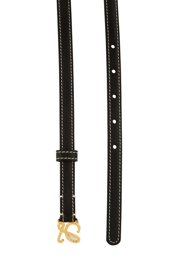 Loewe - Gold L Thin Black Belt