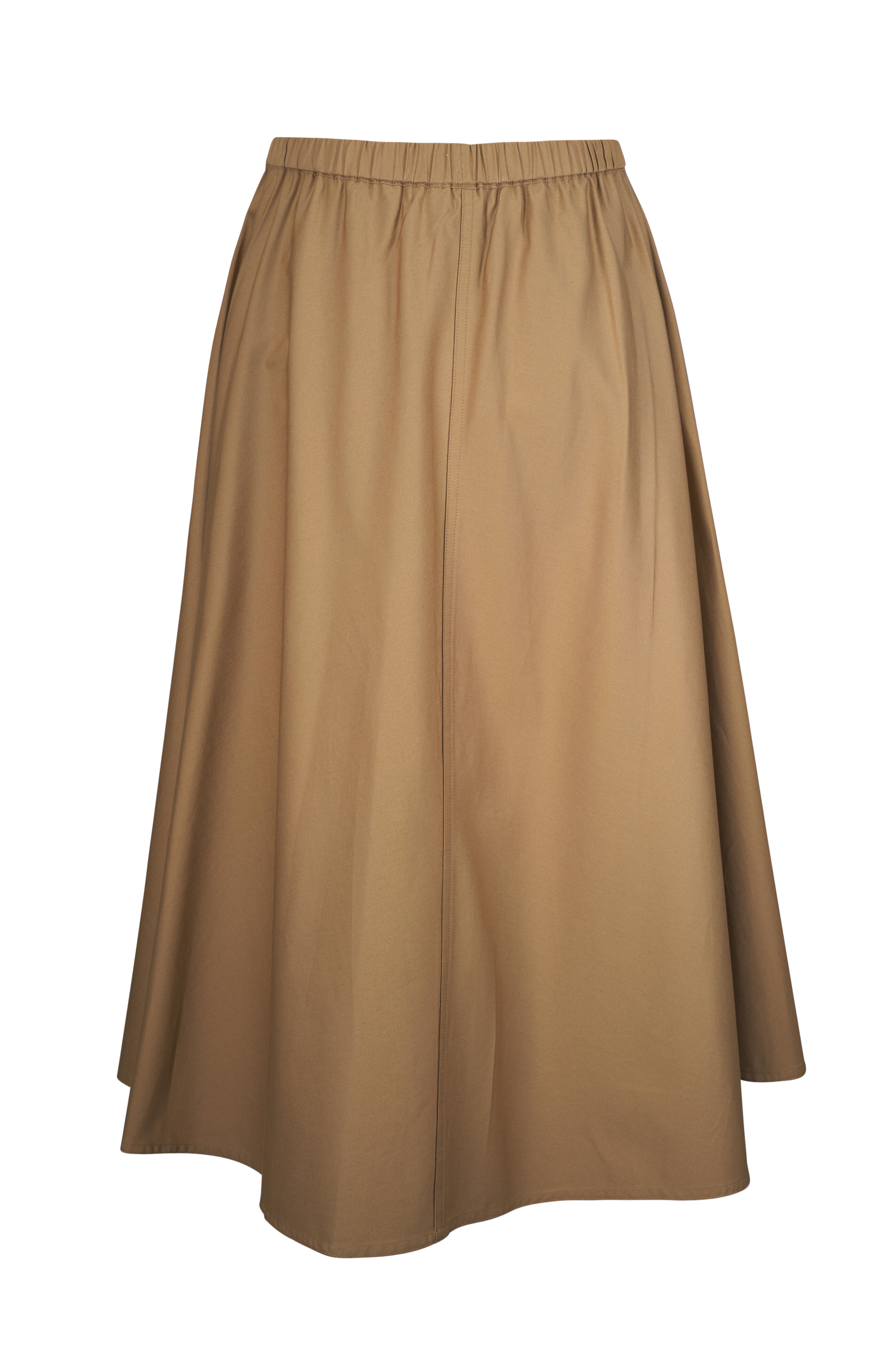 Vince - Dark Barley Stretch Cotton Full Skirt