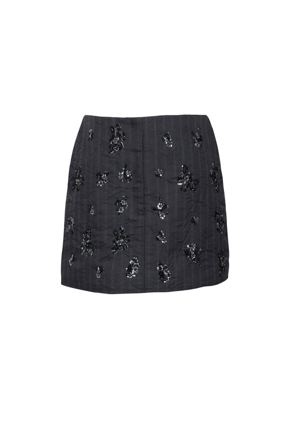 Simkhai Blaire Charcoal Grey Embellished Mini Skirt