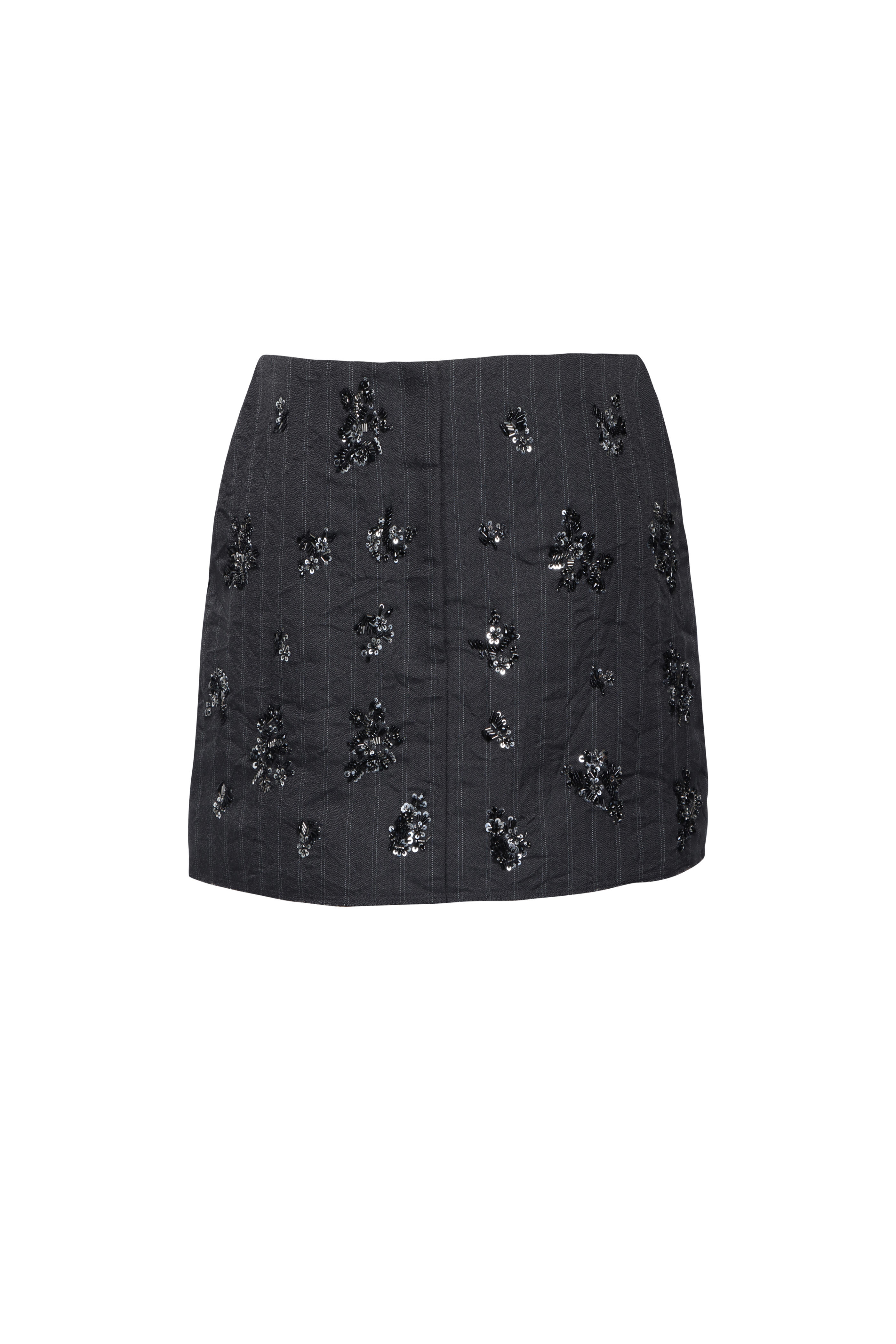 Simkhai - Blaire Charcoal Grey Embellished Mini Skirt