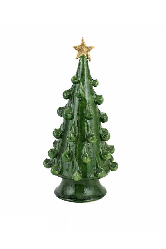 Vietri Foresta Green Medium Tree with Gold Star