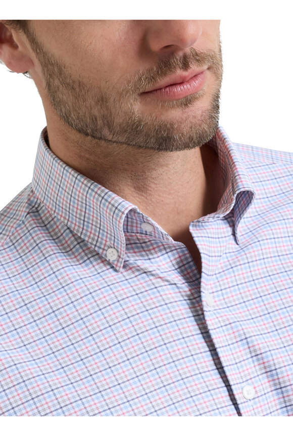 Peter Millar Casey Navy Performance Twill Sport Shirt - view 4