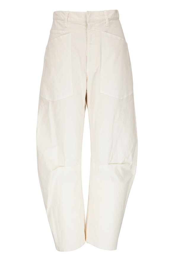 Nili Lotan Shon Eggshell White Curved Pant