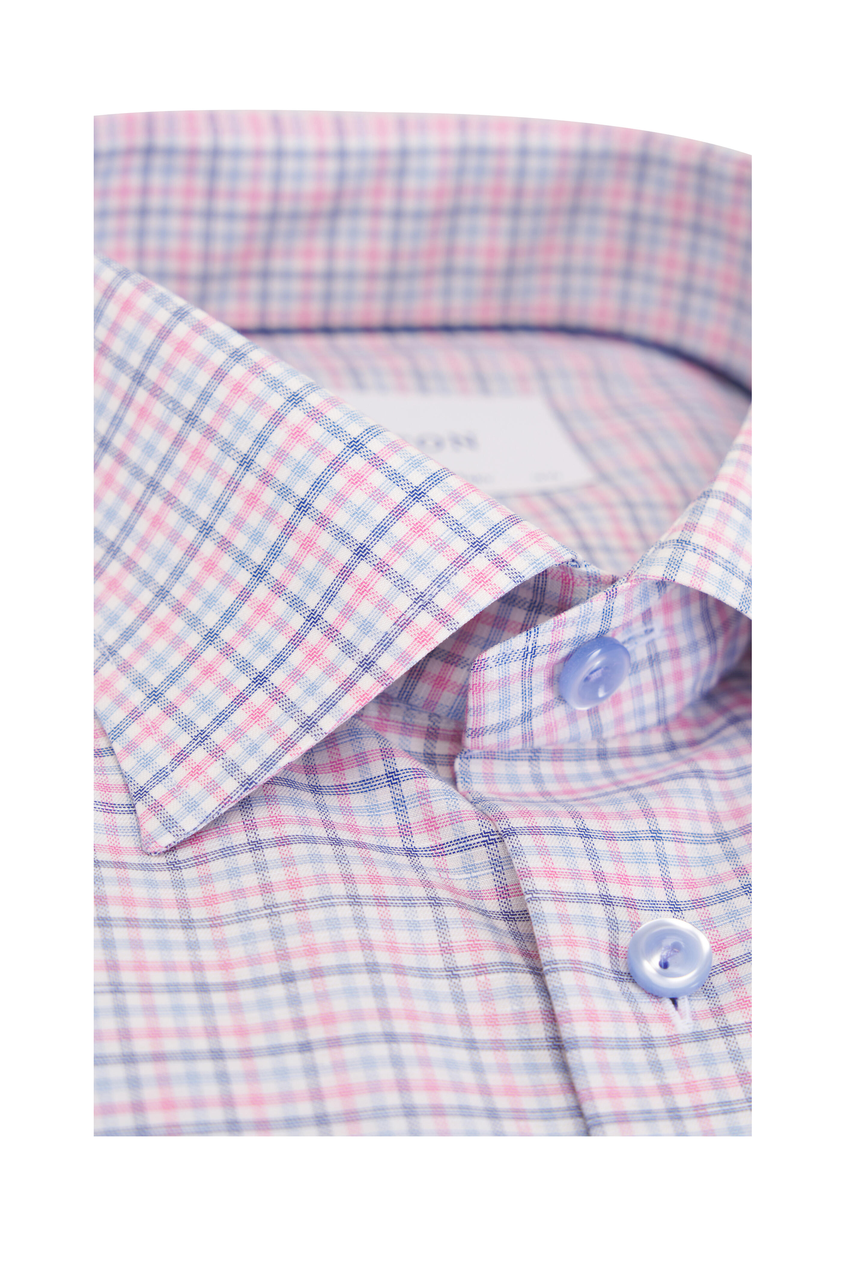 Eton - Pink & Blue Check Cotton Dress Shirt