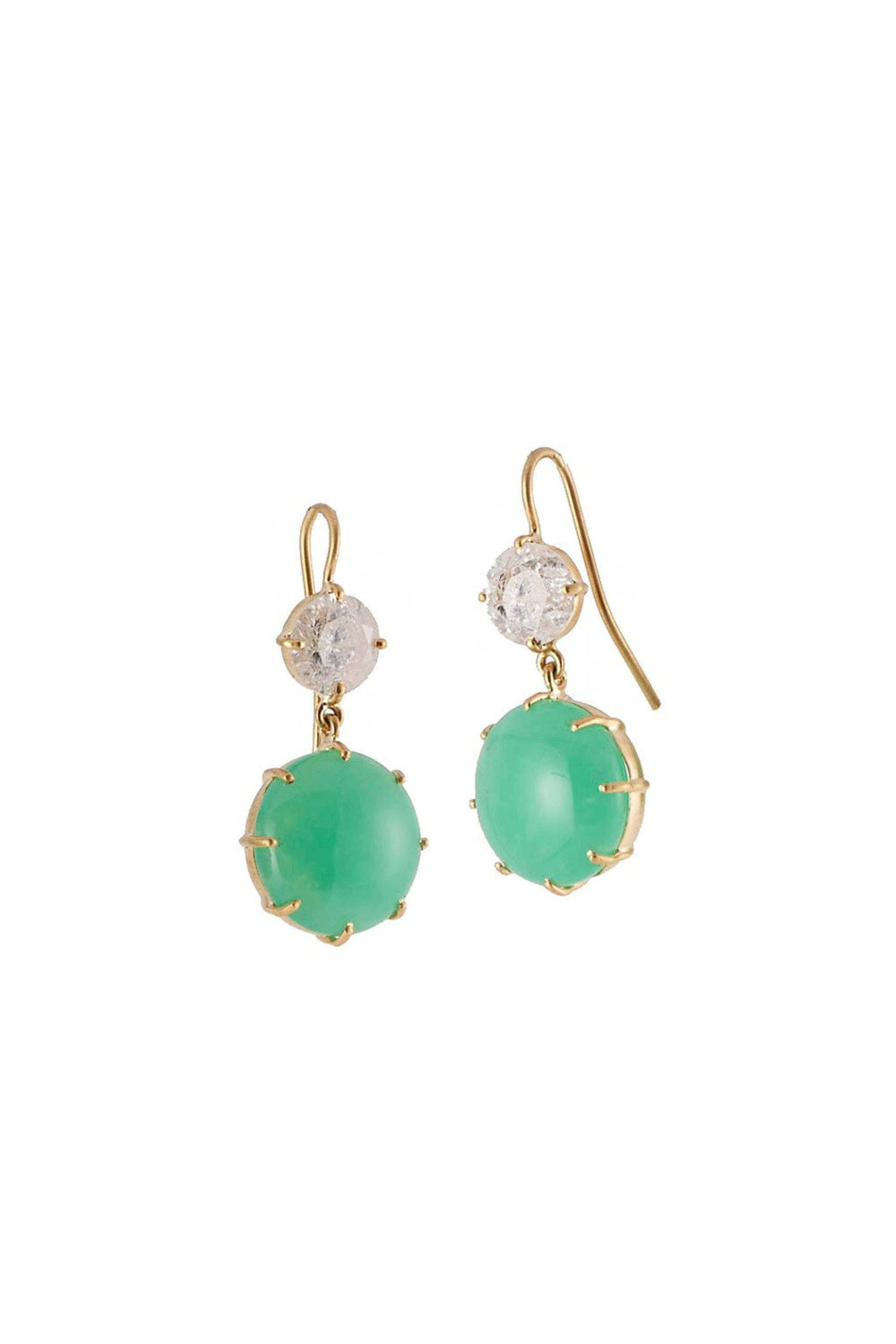 Sylva & Cie - Chrysoprase Drop Earrings