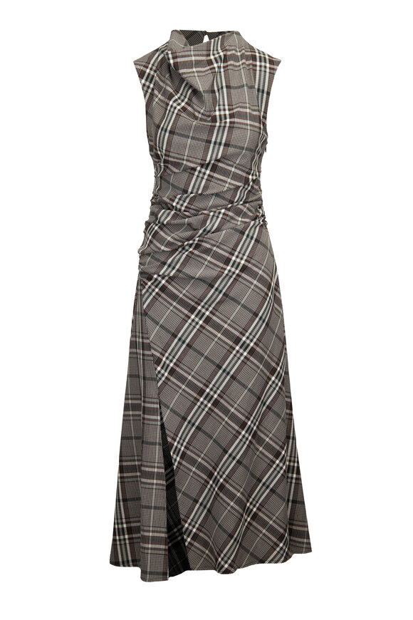 Simkhai Burke Plaid Draped Midi Dress - view 1