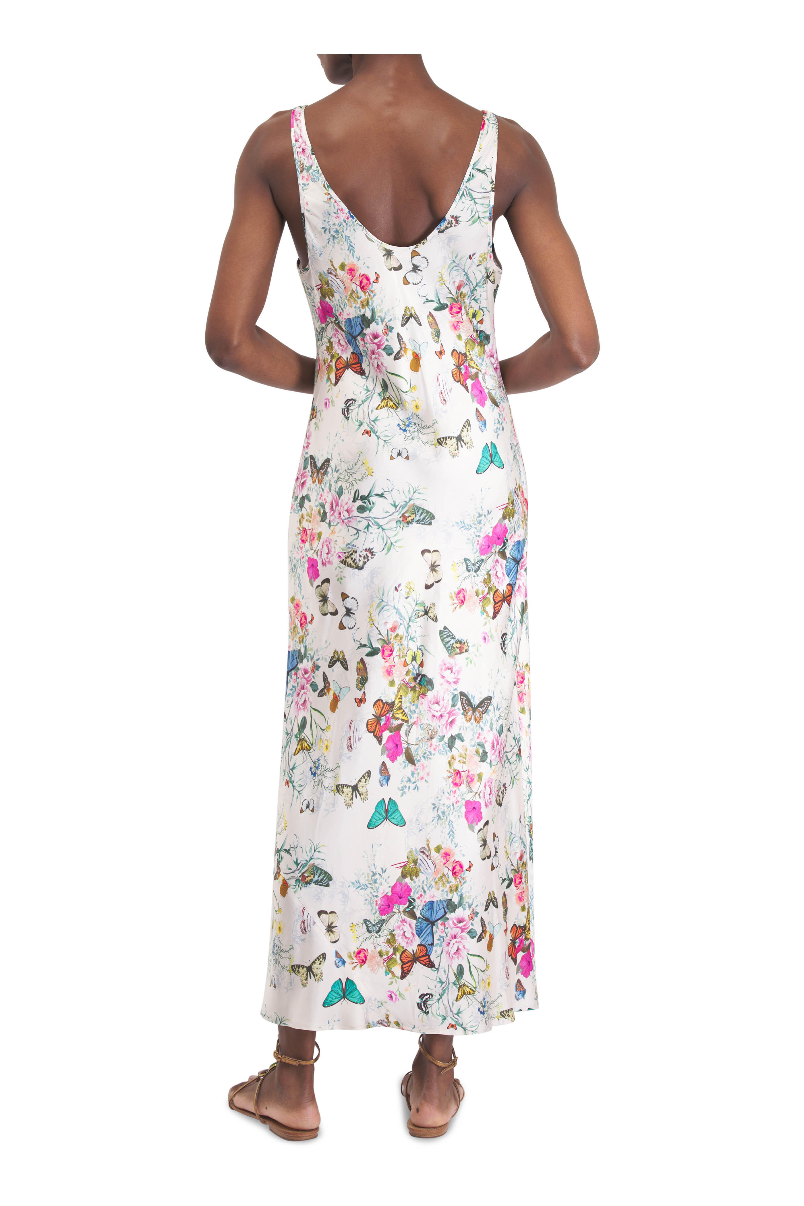 L'Agence - Akiya Vintage White Charonda Butterfly Maxi Dress