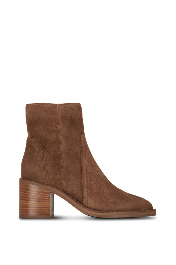 Aquatalia - Janella Light Brown Silky Suede Ankle Boot, 70mm