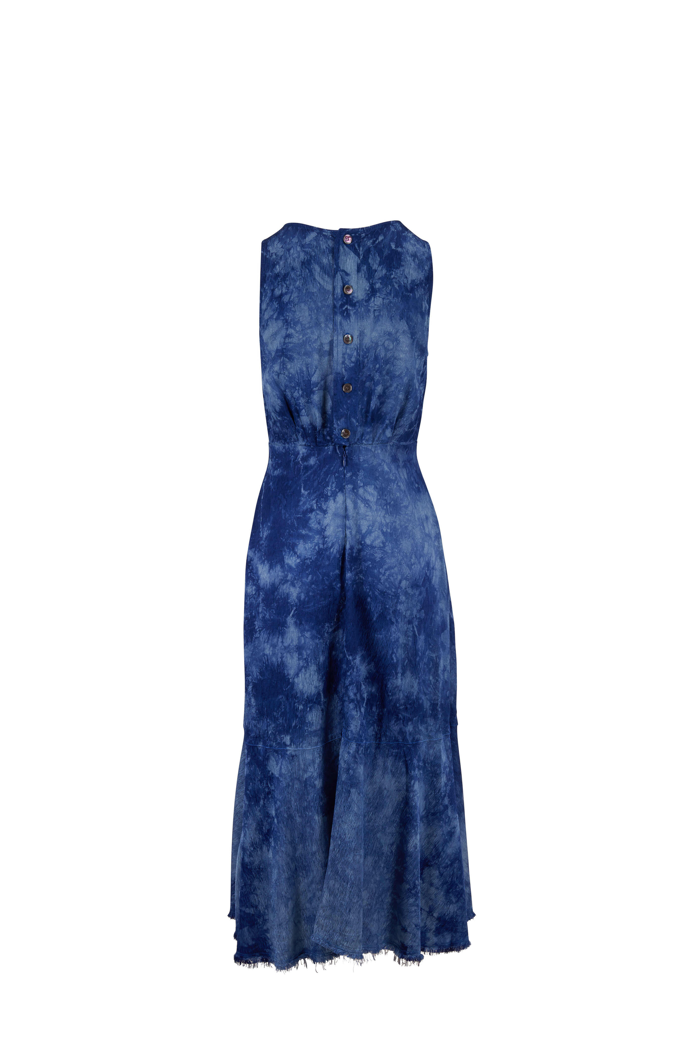 Raquel Allegra - Frida Blue Tie-Dye Sleeveless Maxi Dress