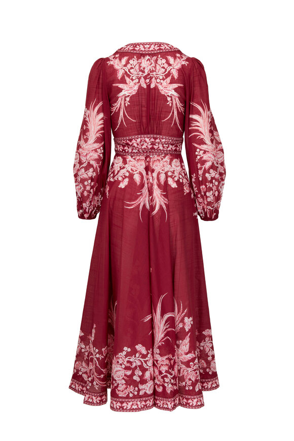 Zimmermann - Tiggy Red Wrap Midi Dress