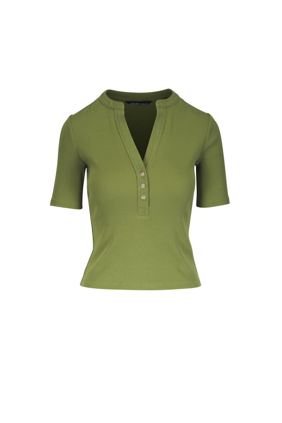 Veronica Beard Reubian Cactus Henley T-Shirt