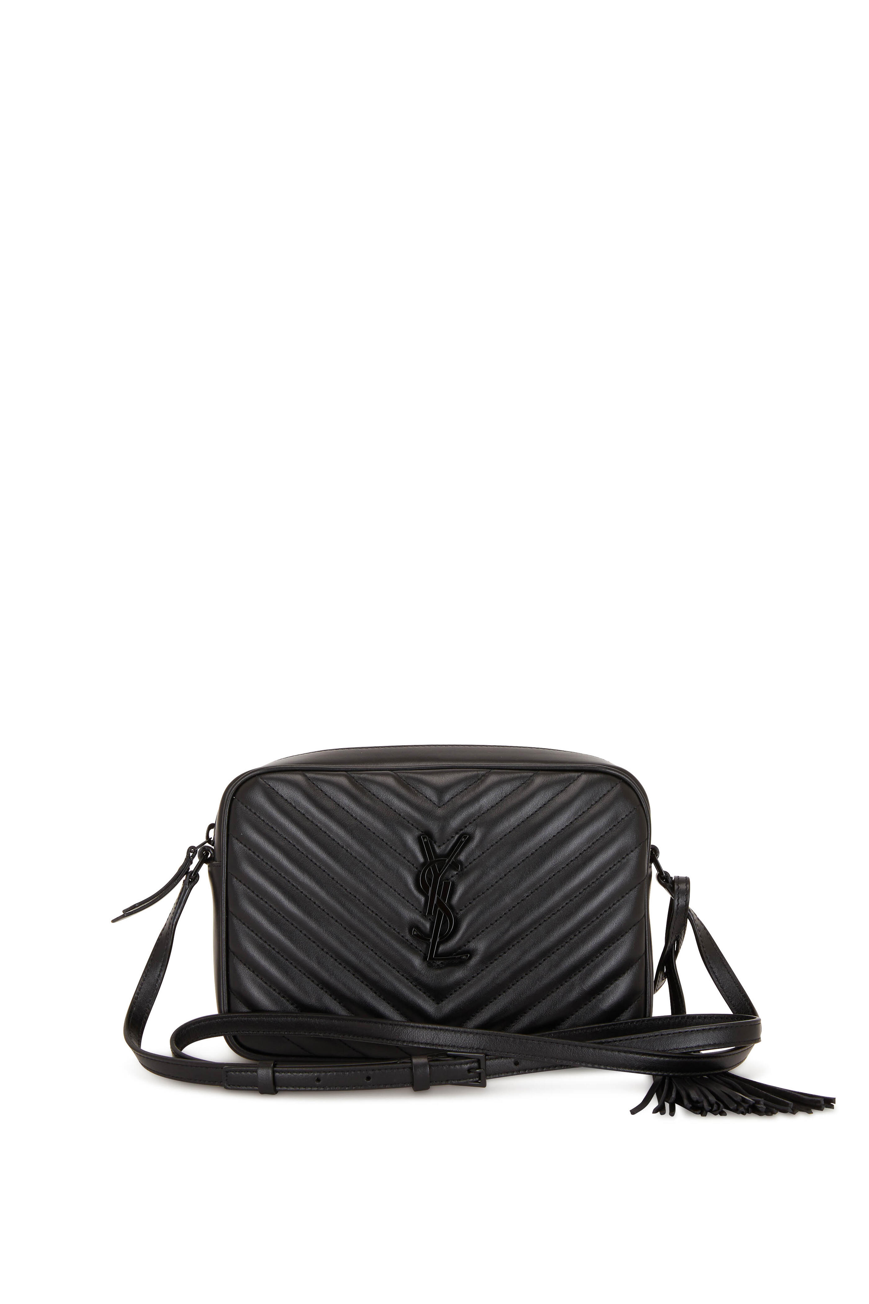 Saint Laurent - Lou Lou Black Leather Quilted Tassel Crossbody