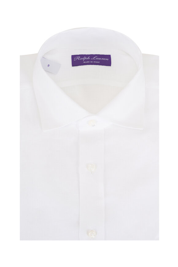 Ralph Lauren Purple Label Halton White Linen Sport Shirt