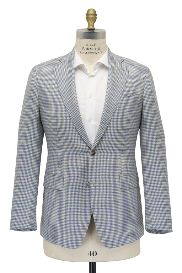 Atelier Munro - Blue, White & Brown Houndstooth Sportcoat