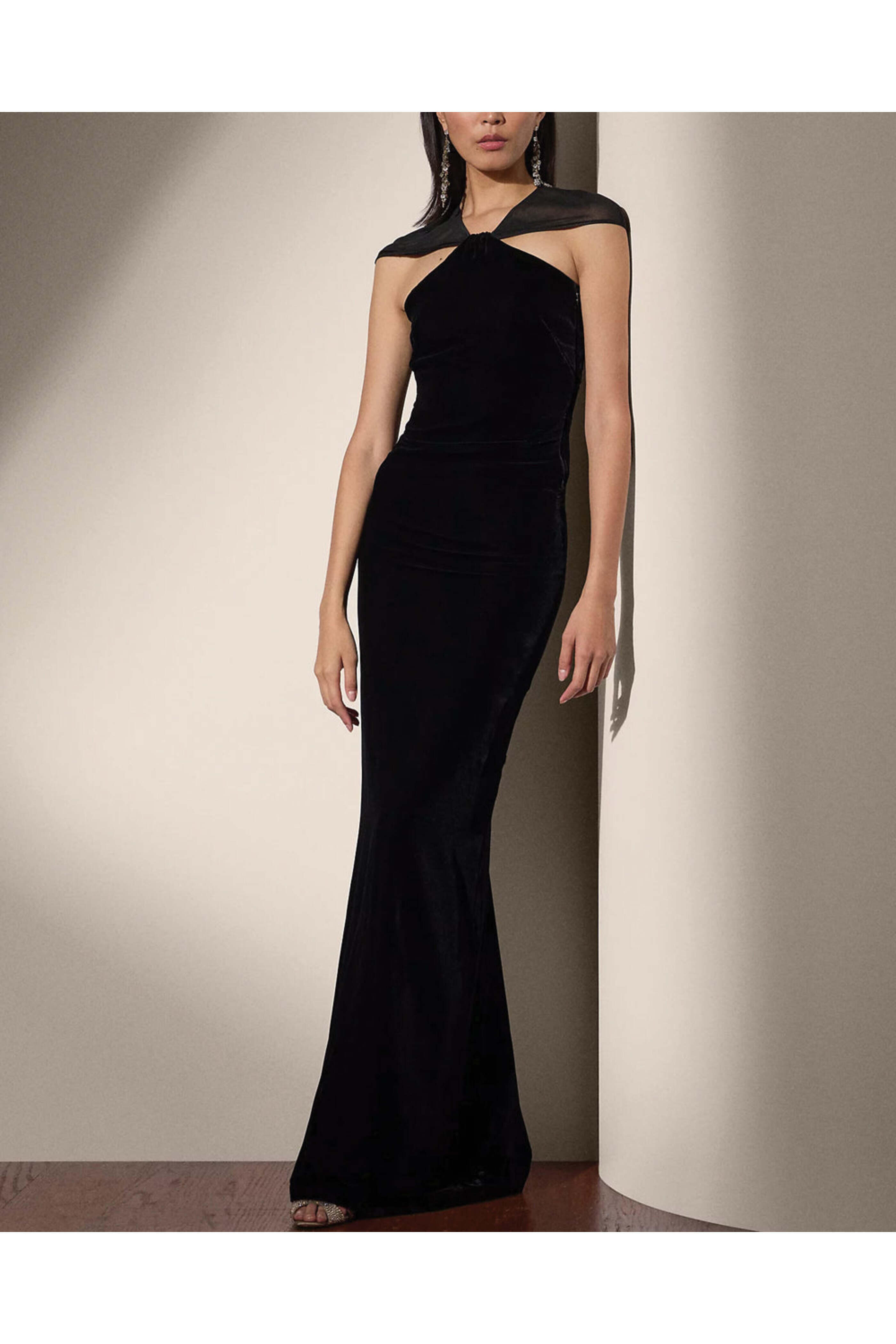 Ralph Lauren - Black Velvet Maiden Short Sleeve Gown