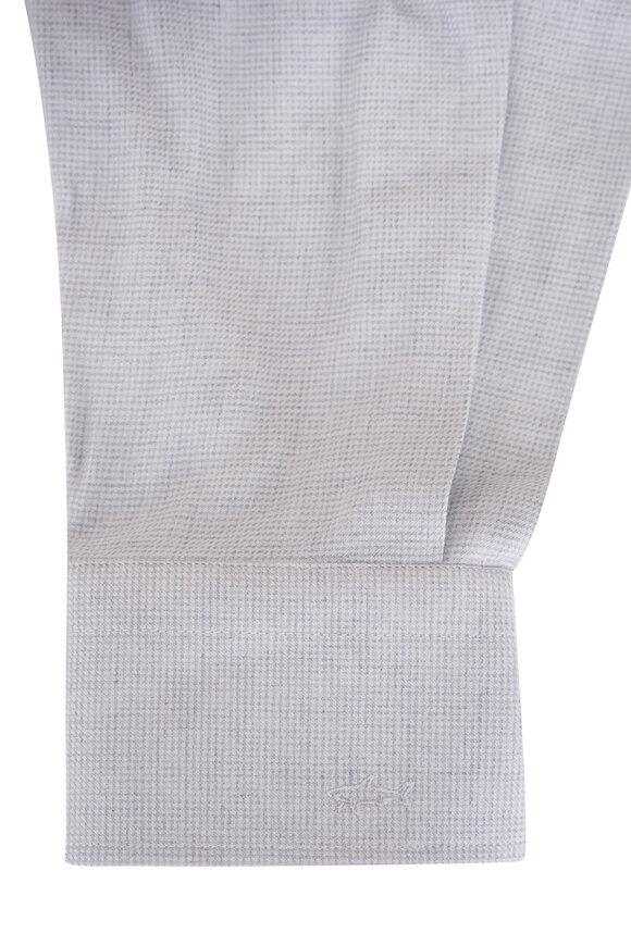 Paul & Shark Gray & White Micro Check Sport Shirt - view 5