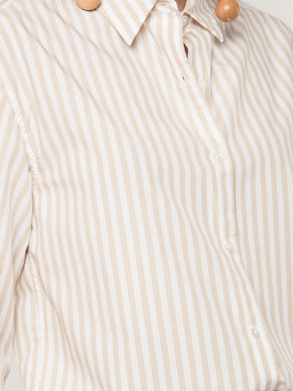 Nili Lotan - Noa Tan Striped Cotton Shirt | Mitchell Stores