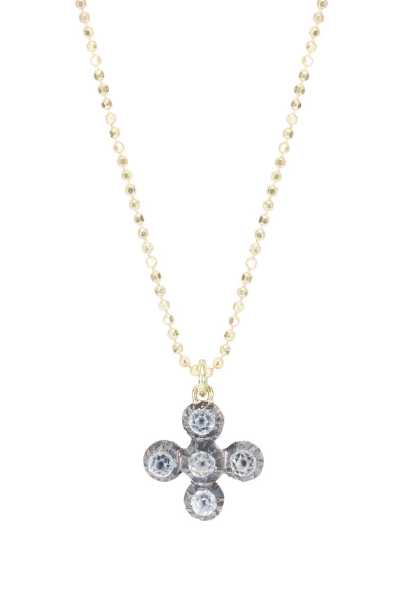Renee Lewis Antique Diamond Cross Necklace - view 2