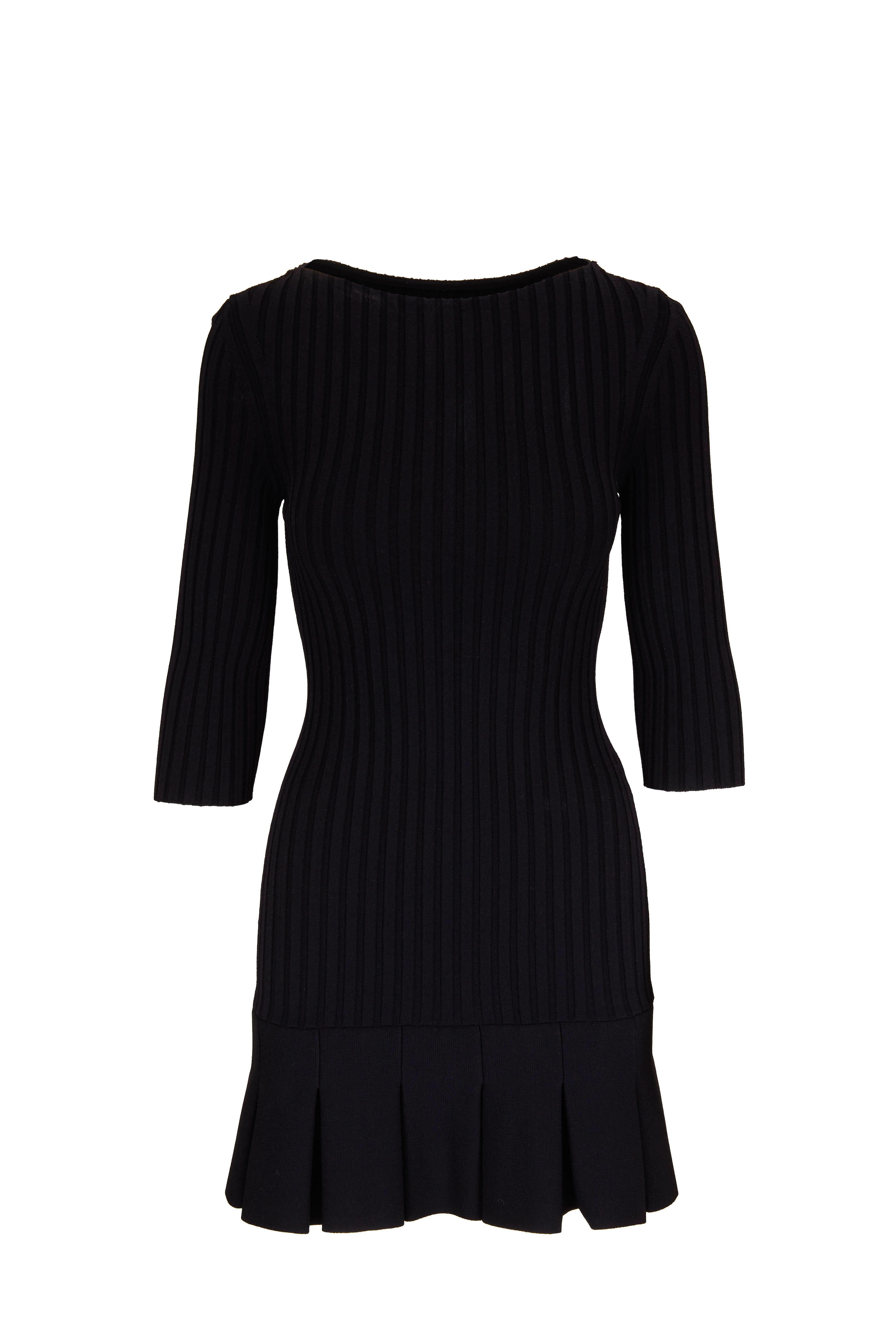 Khaite - Jago Black Ribbed Sweater Dress | Mitchell Stores