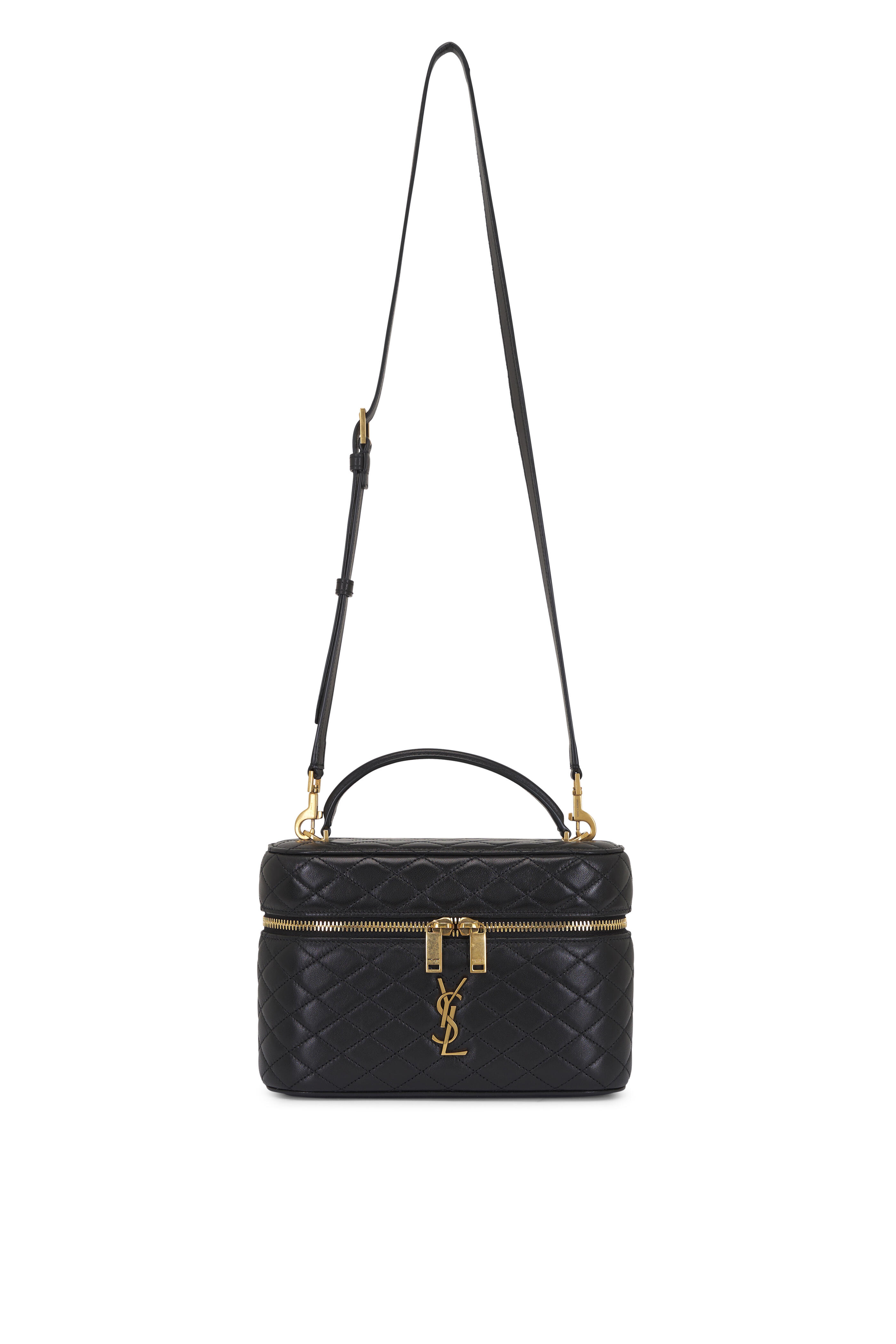 Saint Laurent - Gaby Large Black Quilted Leather Vanity Bag