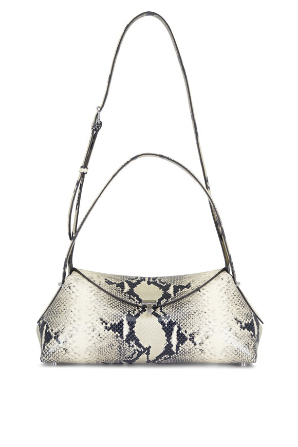 Totême T-Lock Natural Embossed Leather Shoulder Bag - view 1