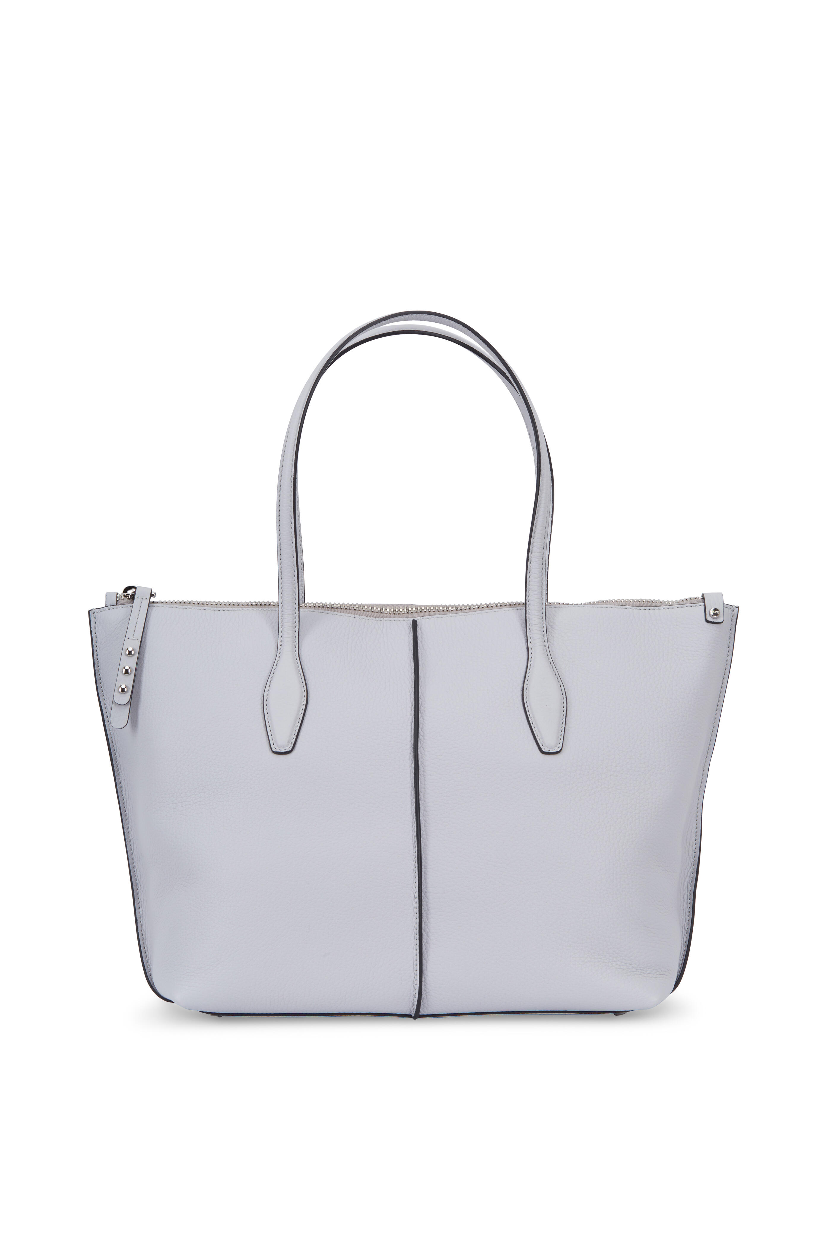 Tod's Light Grey Leather Medium Joy Shopper Tote Tod's