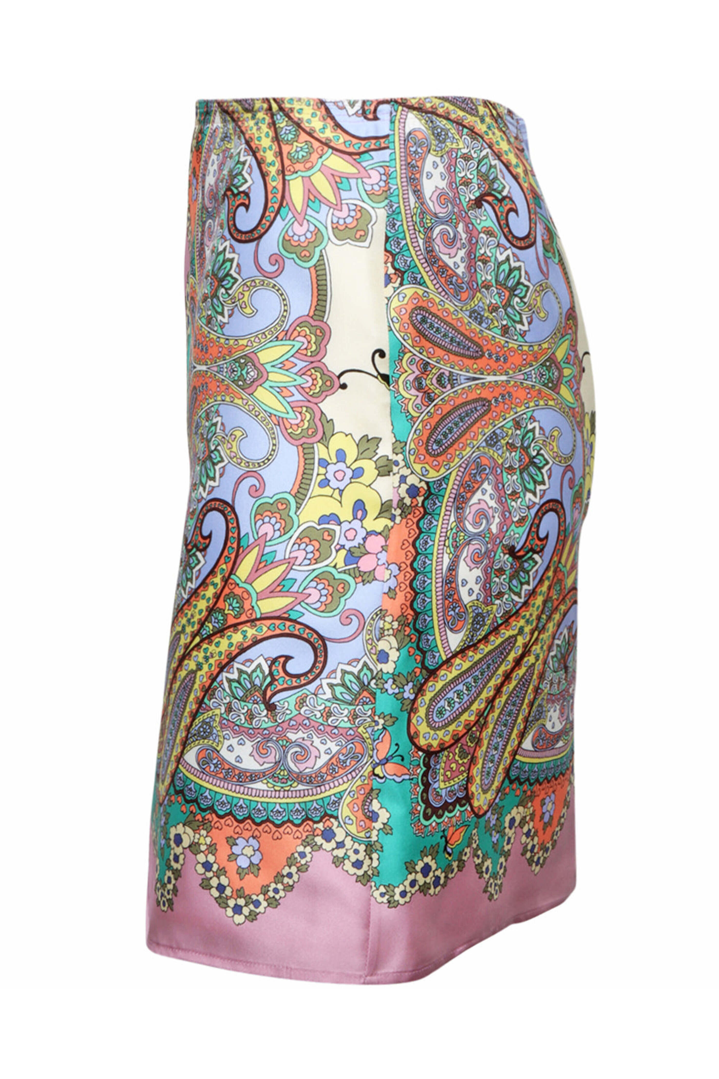 Etro - Pink Paisley Print Mini Skirt | Mitchell Stores