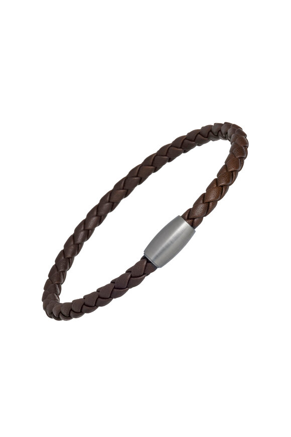 Jan Leslie Brown Woven Leather Bracelet - view 4