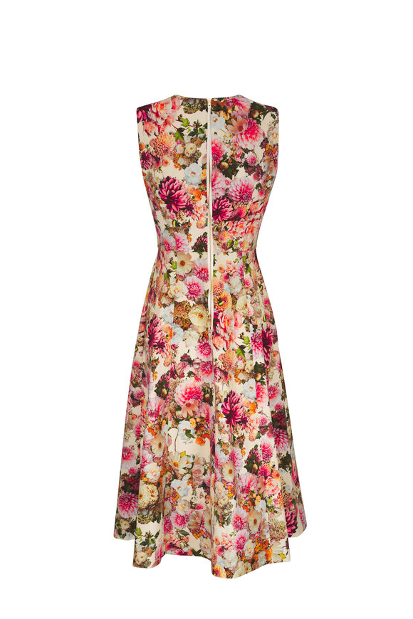 Adam Lippes - Eloise Cream Multi Print Cotton Twill Dress 