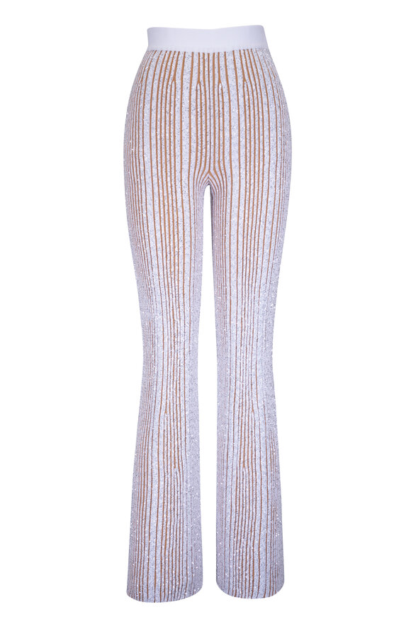 Missoni White & Natural Sequin Pull-On Pant