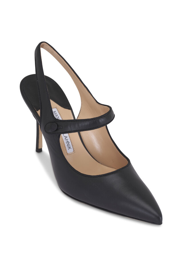 MANOLO BLAHNIK♡1度のみの使用 Manolo Blahnik - Carolyn Silver Leather Slingback, 70mm