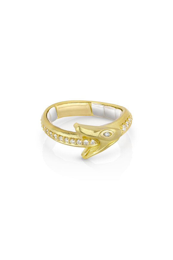 Paul Morelli 18k Gold Diamond Snake Ring - view 1