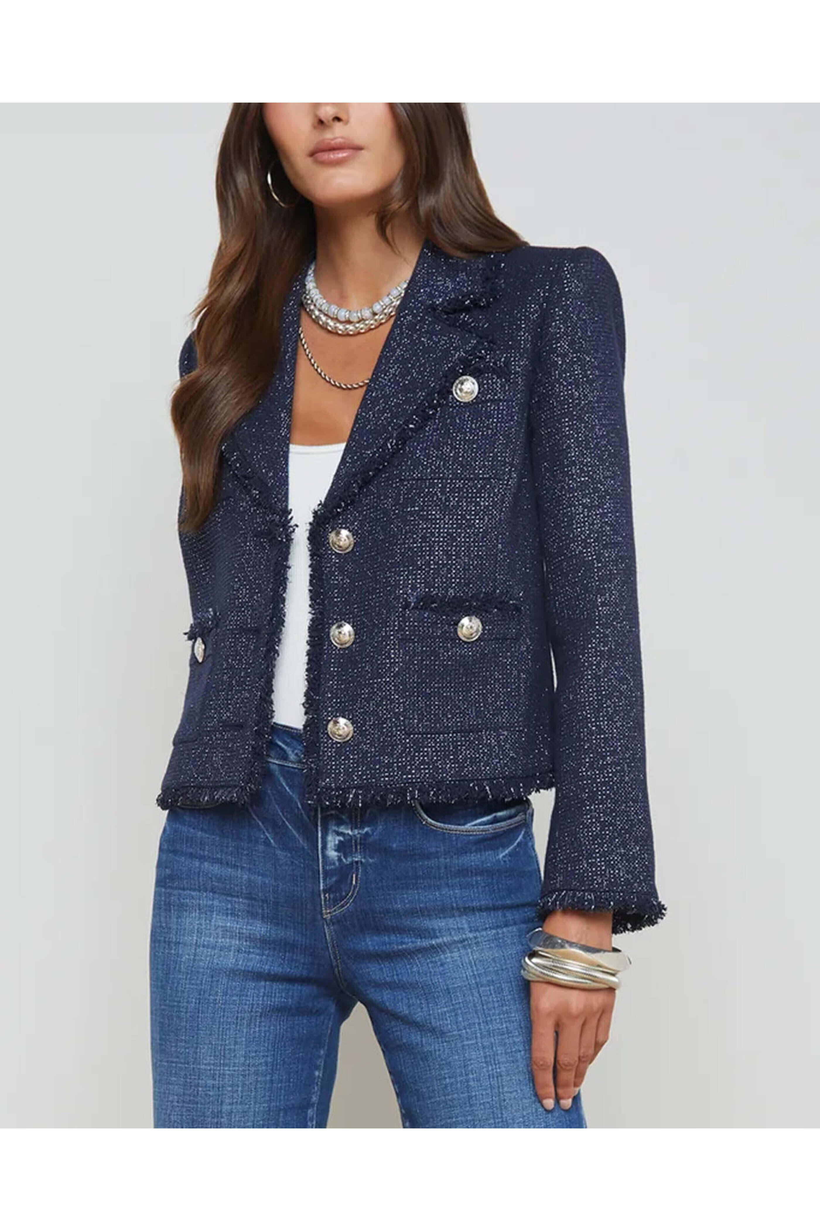 L'Agence - Midnight Sylvia Collared Jacket