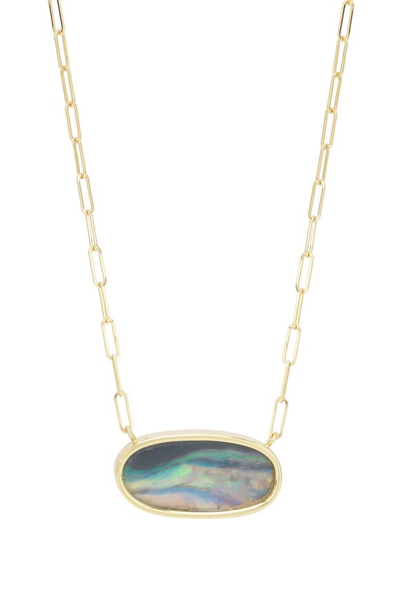 Lauren K Bea Oval Black Opal Pendant Necklace - view 2