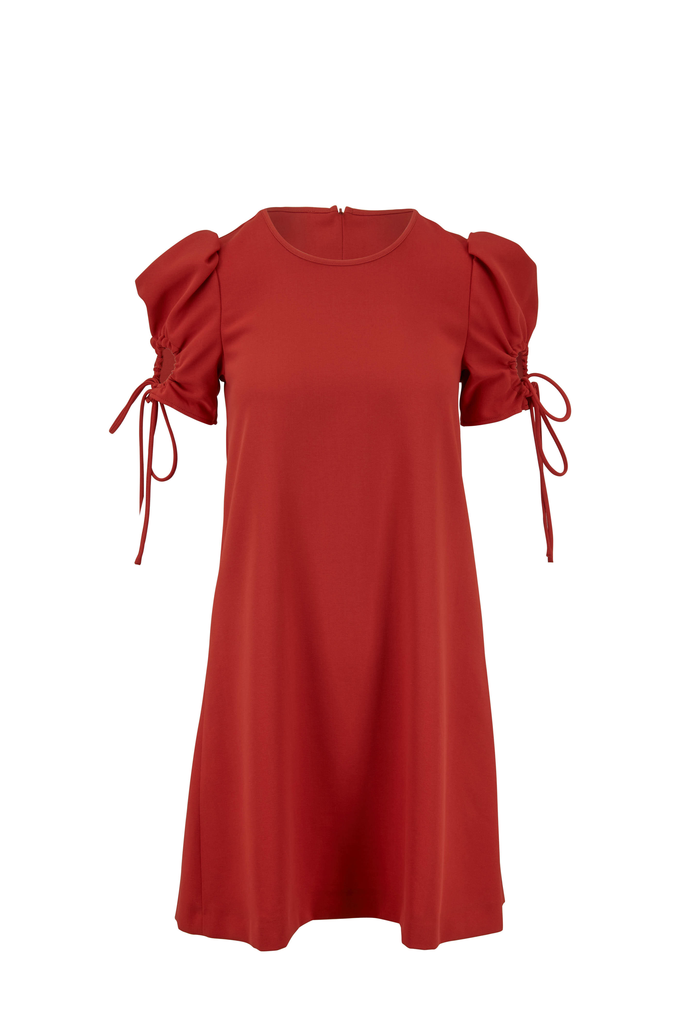 See by Chloé - Peppery Red Keyhole Sleeve Dress | Mitchell Stores