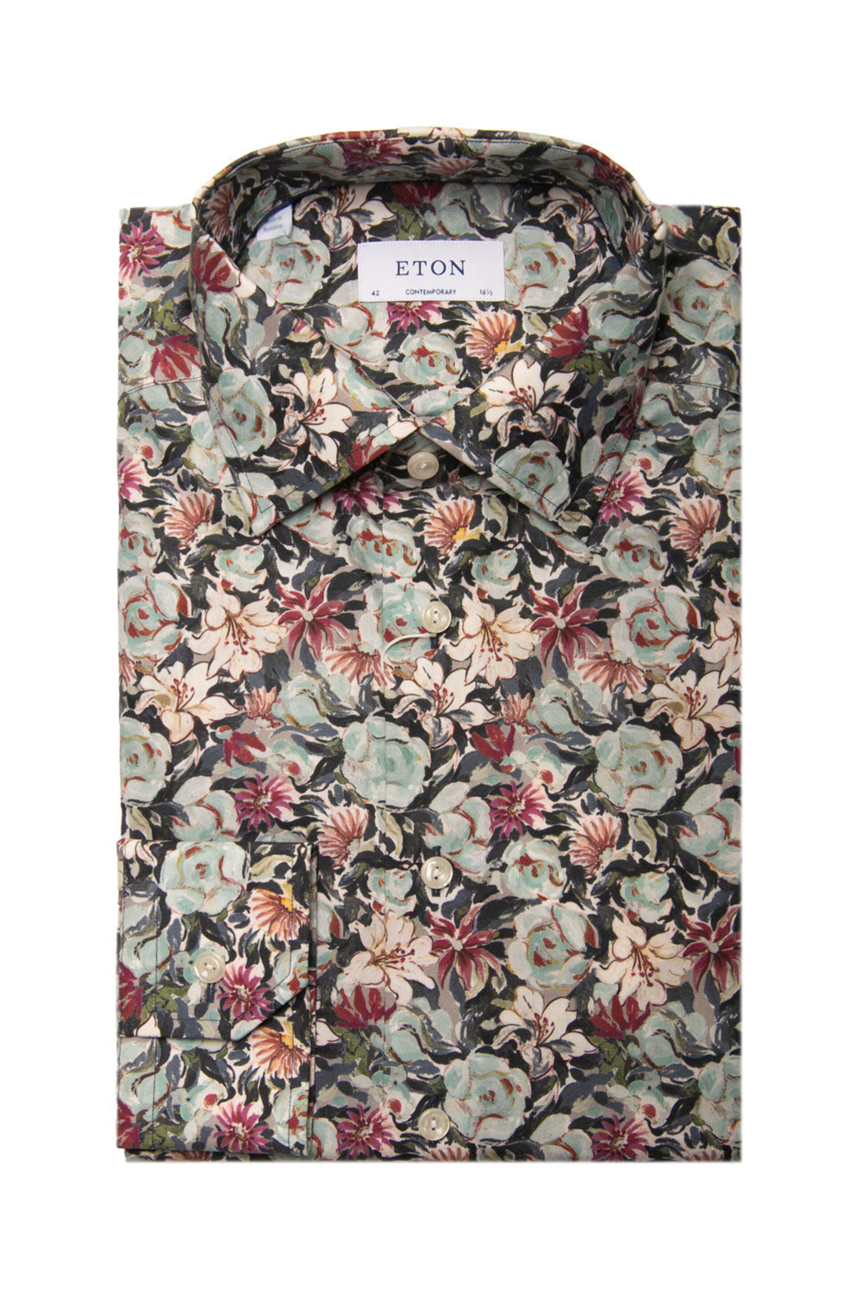 Eton - Blue Floral Print Dress Shirt