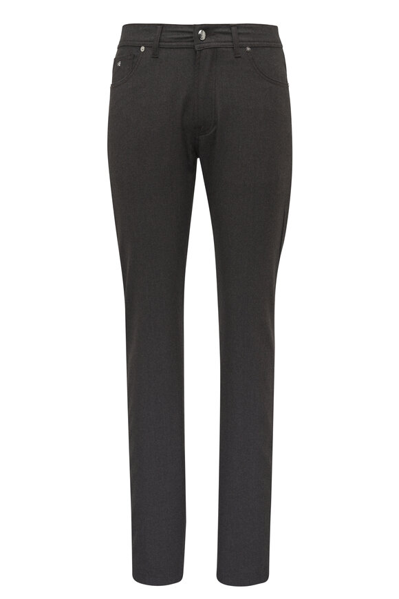 Marco Pescarolo Brown & Gray Five Pocket Cashmere Stretch Pant