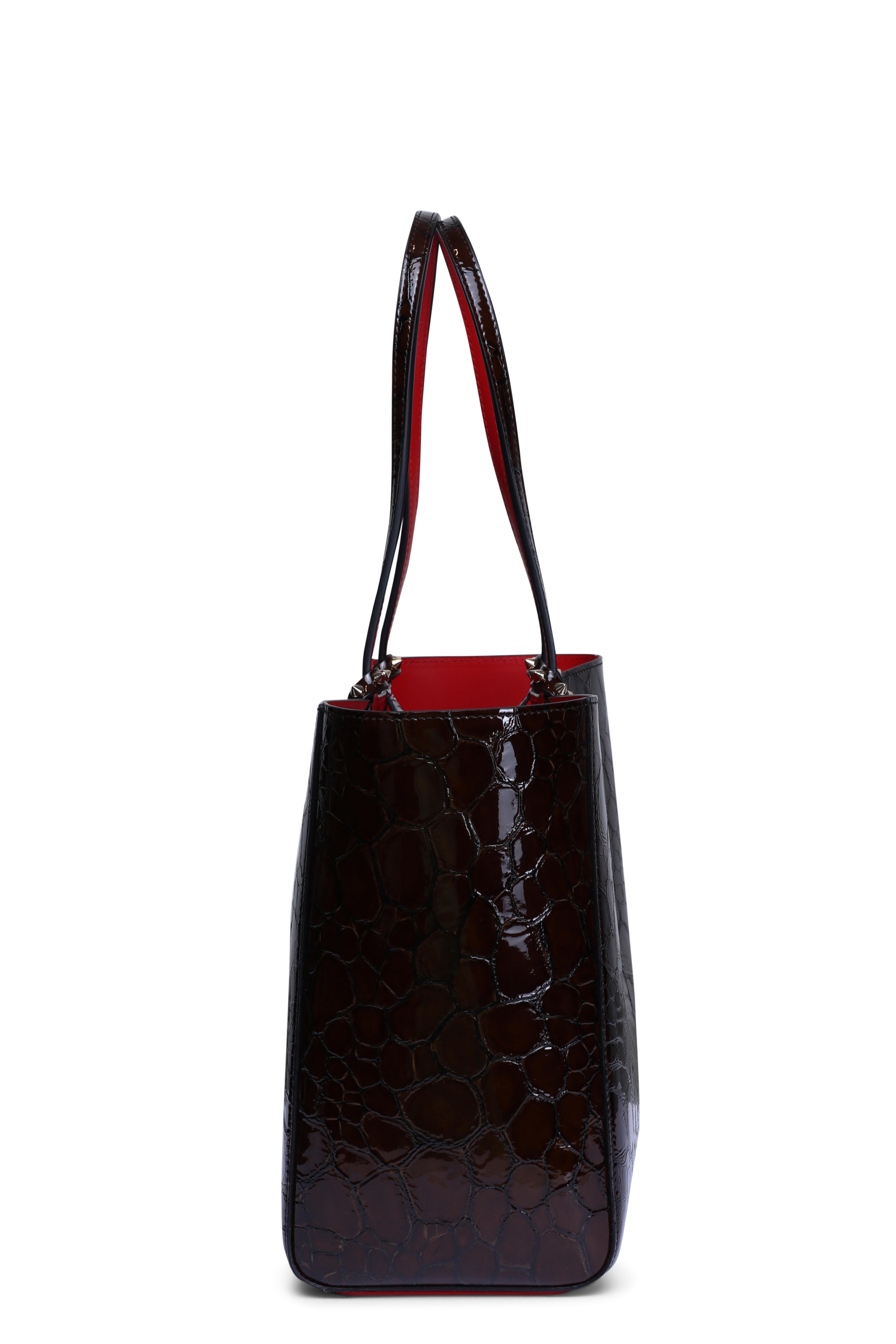 Christian Louboutin - Small Cabata Brown Gloss Embossed Tote