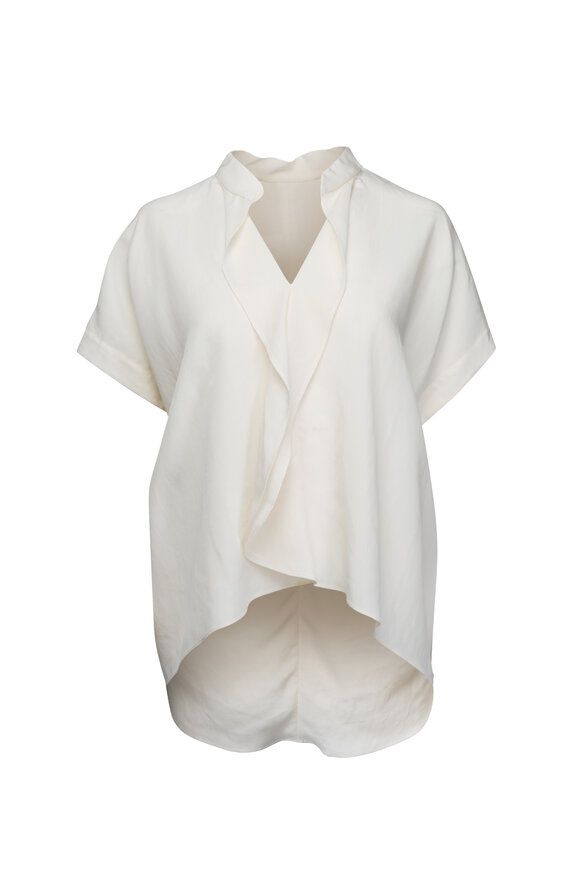 Zero + Maria Cornejo Fin Gaban Ivory Para Drape Shirt
