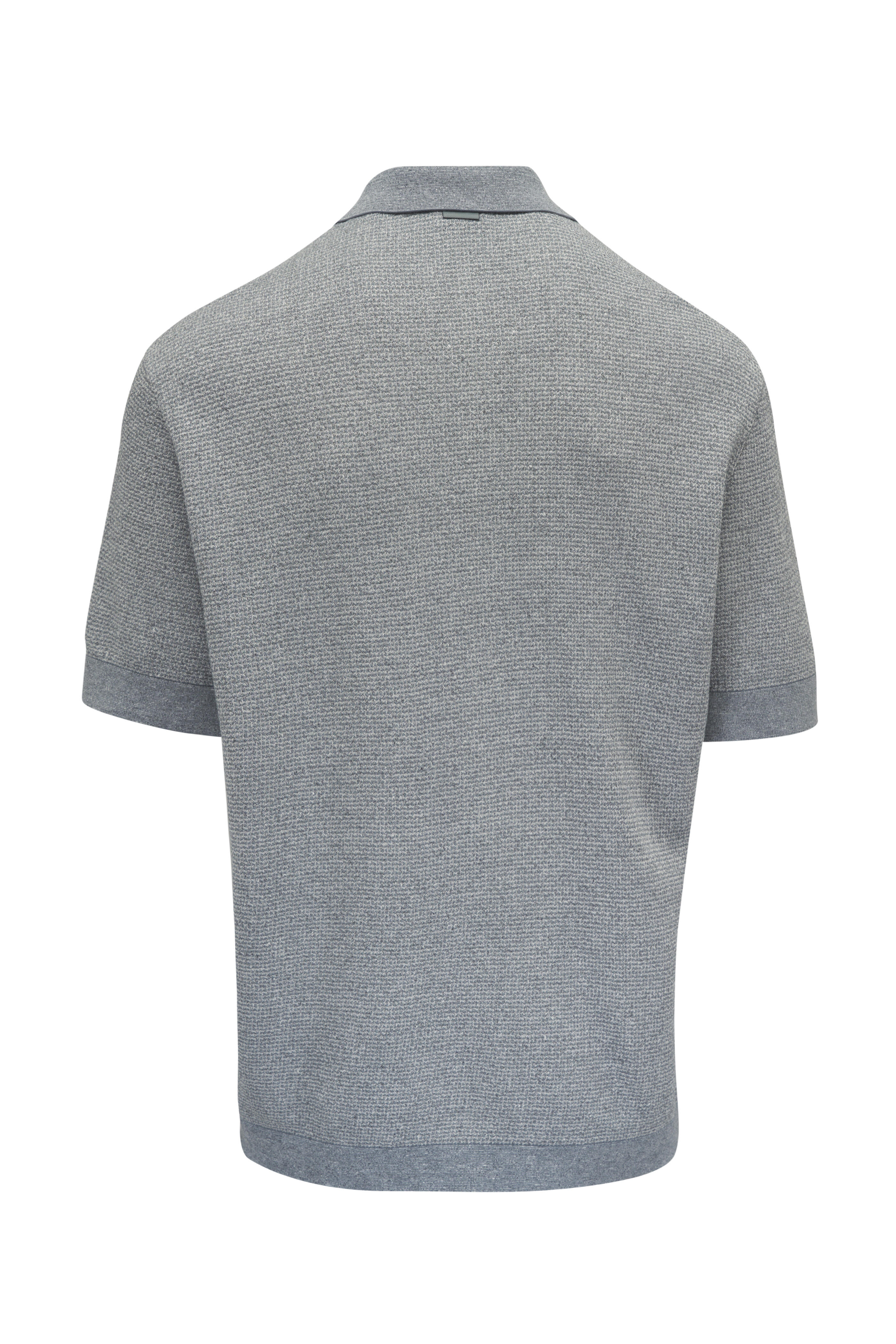 Zegna - Gray & White Textured Polo | Mitchell Stores