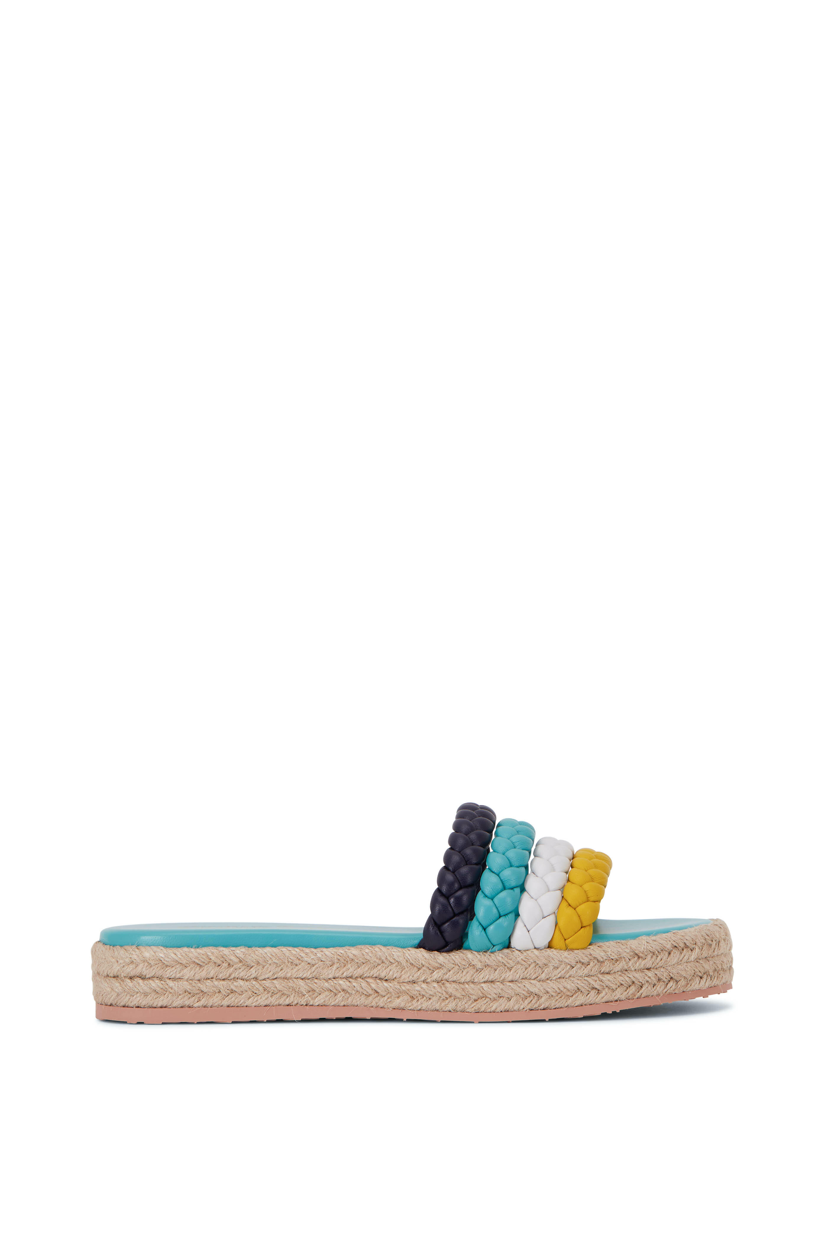 Gianvito Rossi - Marbella Yellow, Blue & White Leather Espadrille