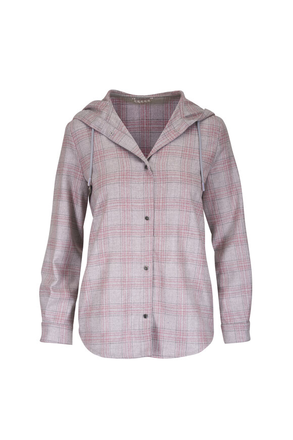 Marco Pescarolo Musa Gray Wool & Cashmere Plaid Overshirt - view 1